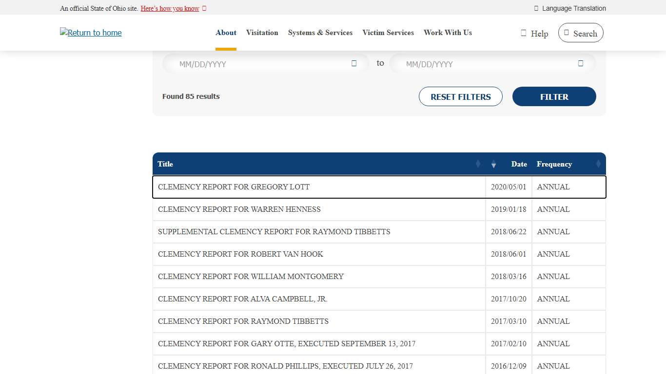 Reports Department of Rehabilitation and Correction